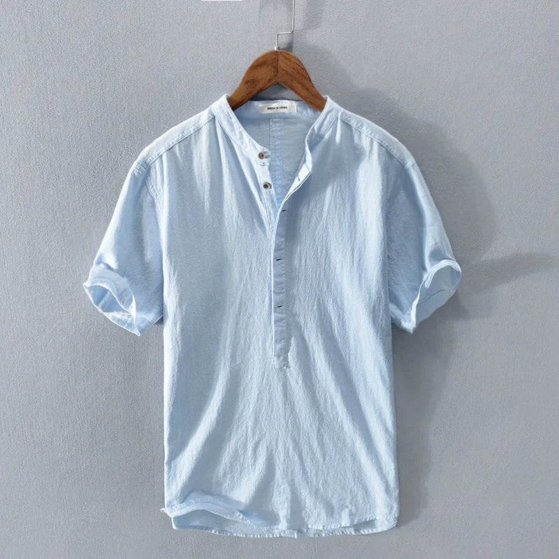 Daniel™ | Camicia a Maniche Corte in Lino e Cotone