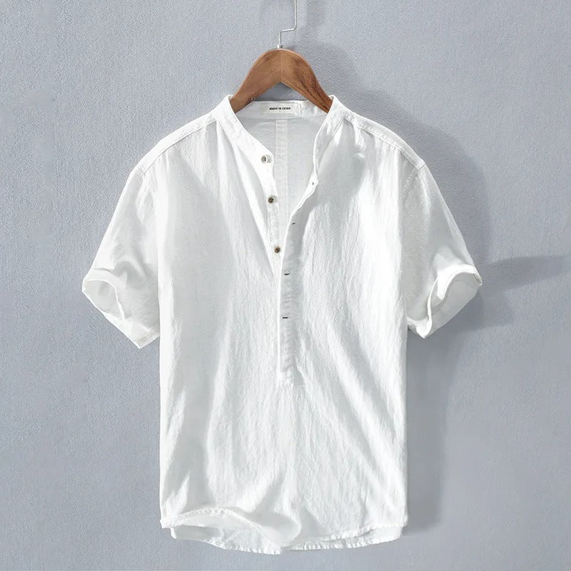 Daniel™ | Camicia a Maniche Corte in Lino e Cotone