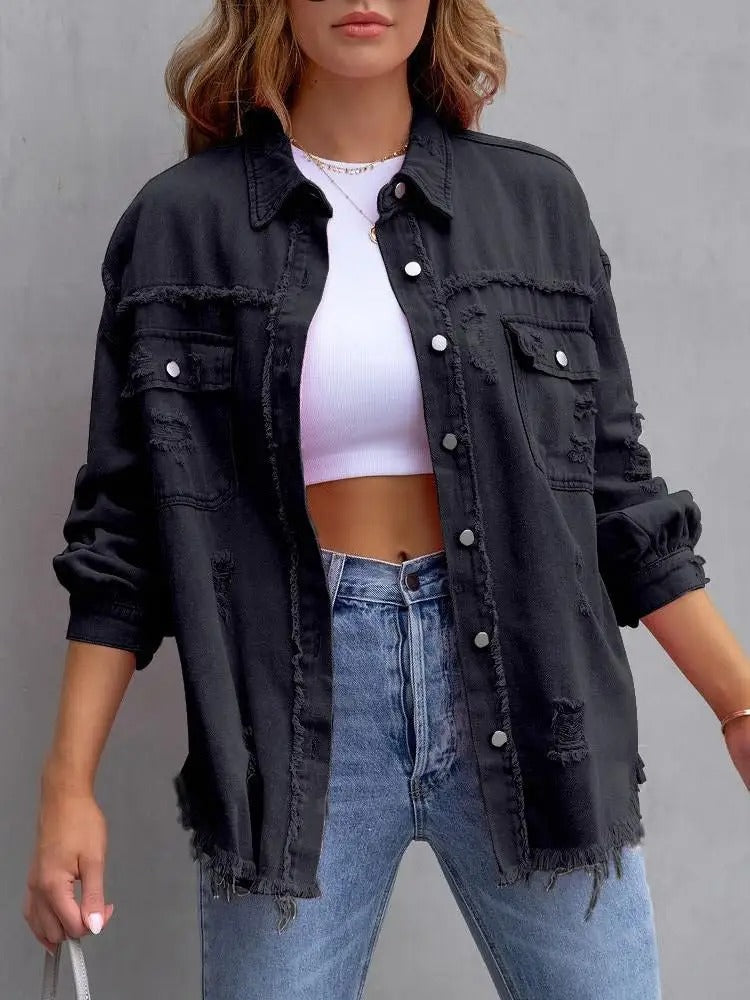 Daisy™ | Giacca di Jeans Strappata Oversize